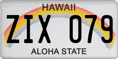 HI license plate ZIX079