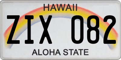 HI license plate ZIX082