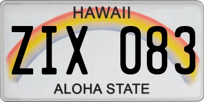 HI license plate ZIX083