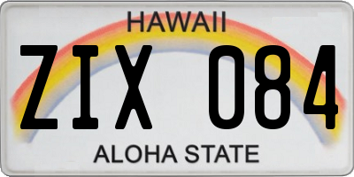 HI license plate ZIX084