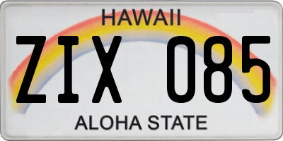 HI license plate ZIX085