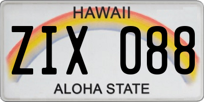 HI license plate ZIX088