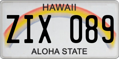 HI license plate ZIX089