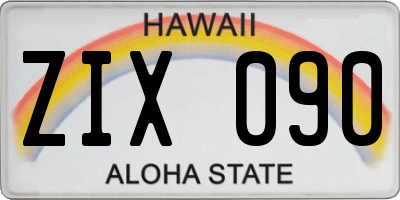 HI license plate ZIX090