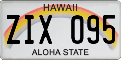 HI license plate ZIX095