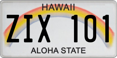 HI license plate ZIX101