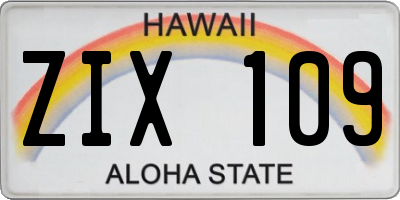 HI license plate ZIX109