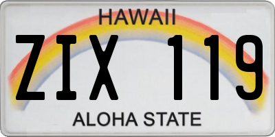 HI license plate ZIX119