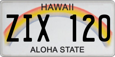 HI license plate ZIX120
