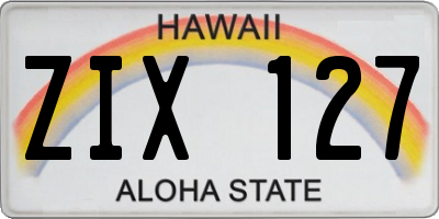 HI license plate ZIX127