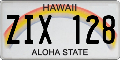 HI license plate ZIX128