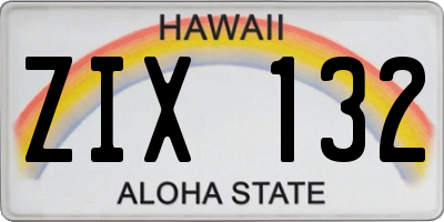 HI license plate ZIX132