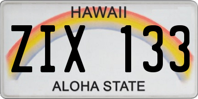 HI license plate ZIX133
