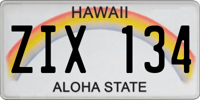 HI license plate ZIX134