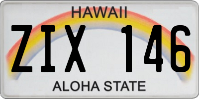 HI license plate ZIX146