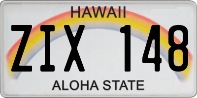 HI license plate ZIX148