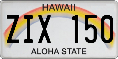 HI license plate ZIX150