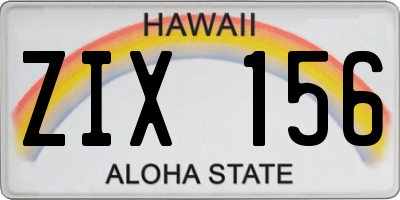 HI license plate ZIX156