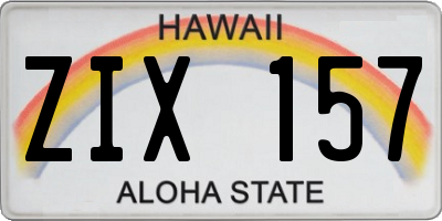 HI license plate ZIX157