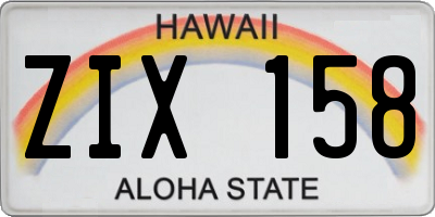 HI license plate ZIX158