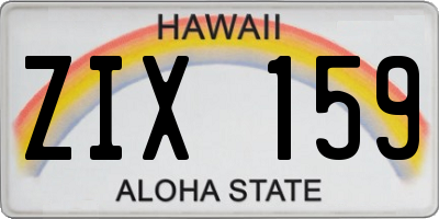 HI license plate ZIX159