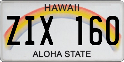 HI license plate ZIX160