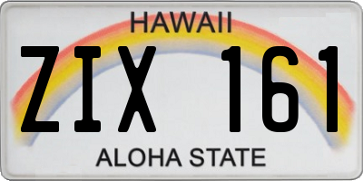 HI license plate ZIX161