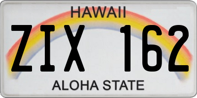 HI license plate ZIX162