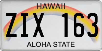 HI license plate ZIX163