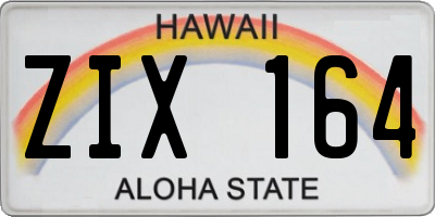 HI license plate ZIX164