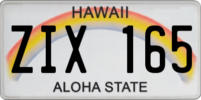 HI license plate ZIX165
