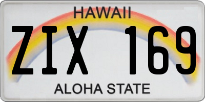 HI license plate ZIX169