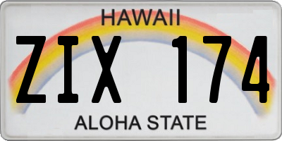 HI license plate ZIX174