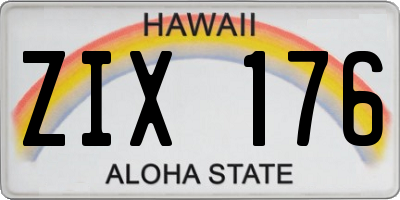 HI license plate ZIX176