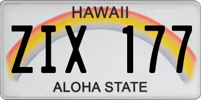 HI license plate ZIX177