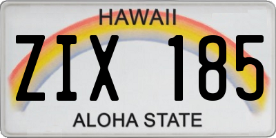 HI license plate ZIX185