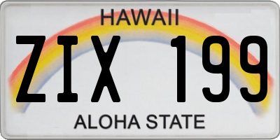 HI license plate ZIX199