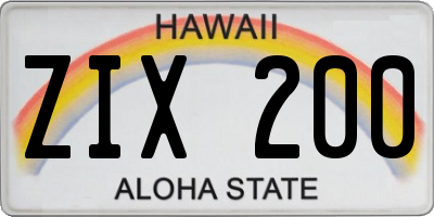 HI license plate ZIX200