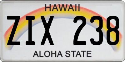 HI license plate ZIX238