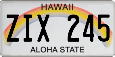 HI license plate ZIX245