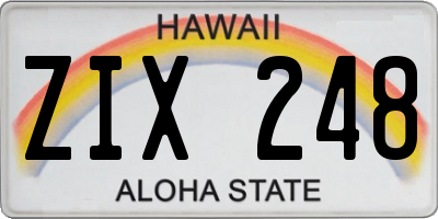 HI license plate ZIX248