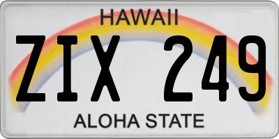 HI license plate ZIX249