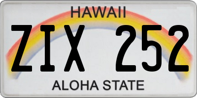 HI license plate ZIX252