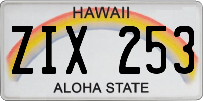 HI license plate ZIX253
