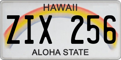 HI license plate ZIX256