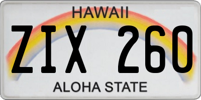 HI license plate ZIX260