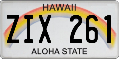 HI license plate ZIX261