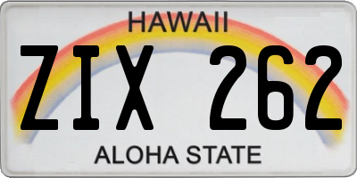 HI license plate ZIX262