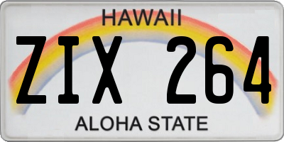 HI license plate ZIX264