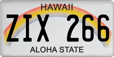 HI license plate ZIX266